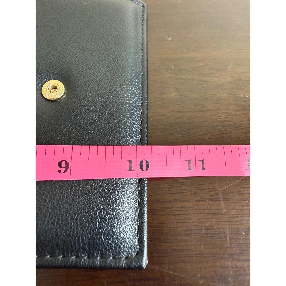 Juicy Couture Wallet Women's Black Quilted‎ Heart Trifold Charm NWT